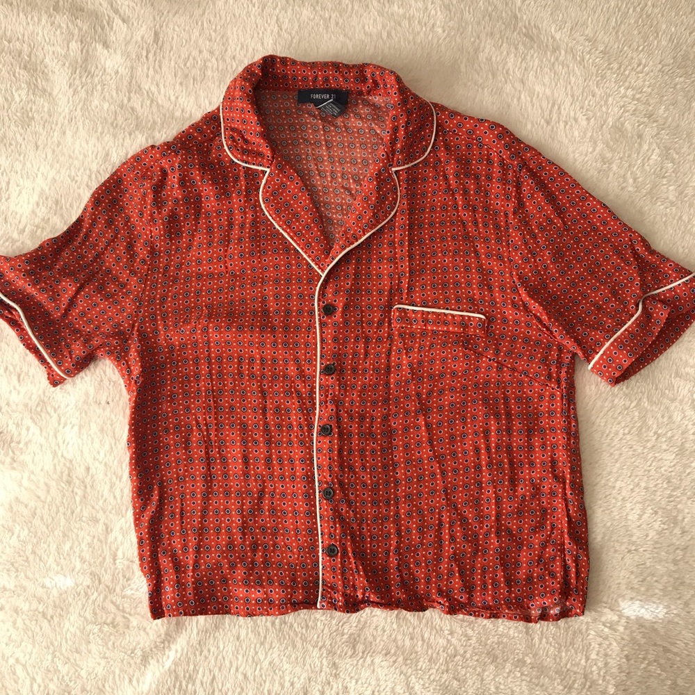 Cute button up orange shirt